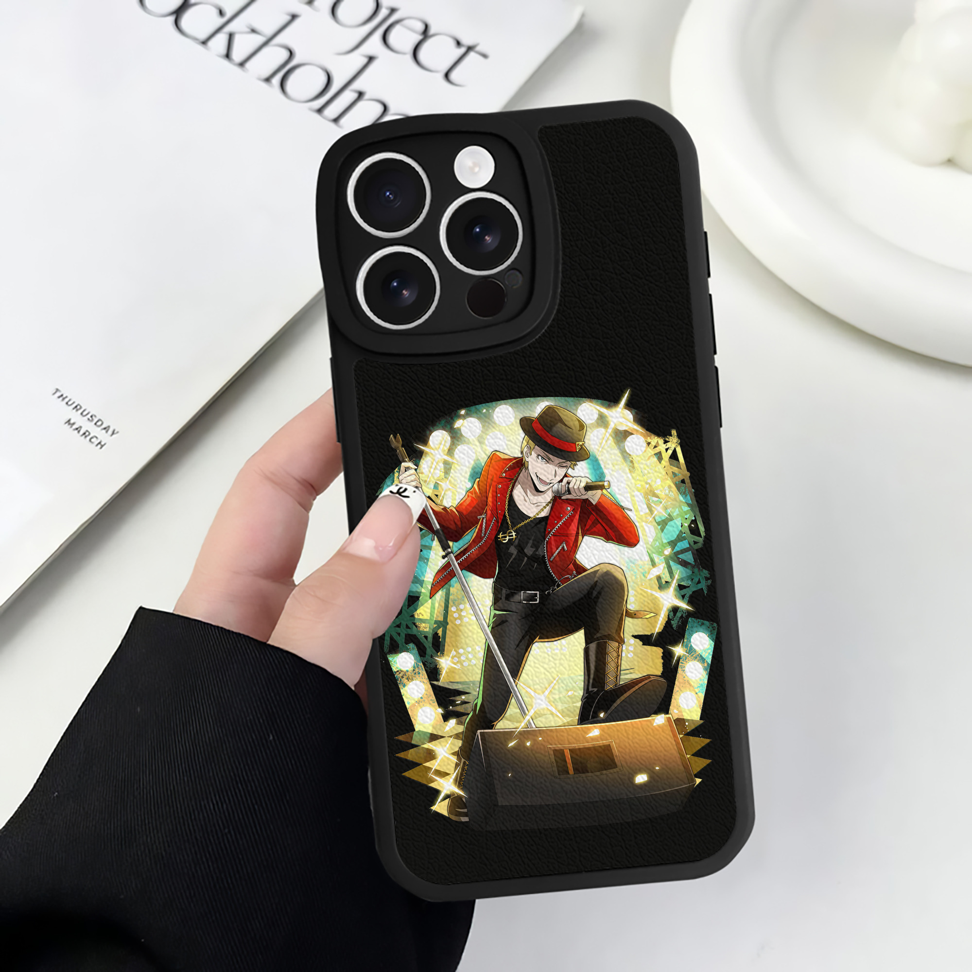 （画像用） 文豪ストレイドッグス Bungo Stray Dogs 【iPhone 16シリーズ対応】シリコンスマホケース（レザー調） 材質：シリコン